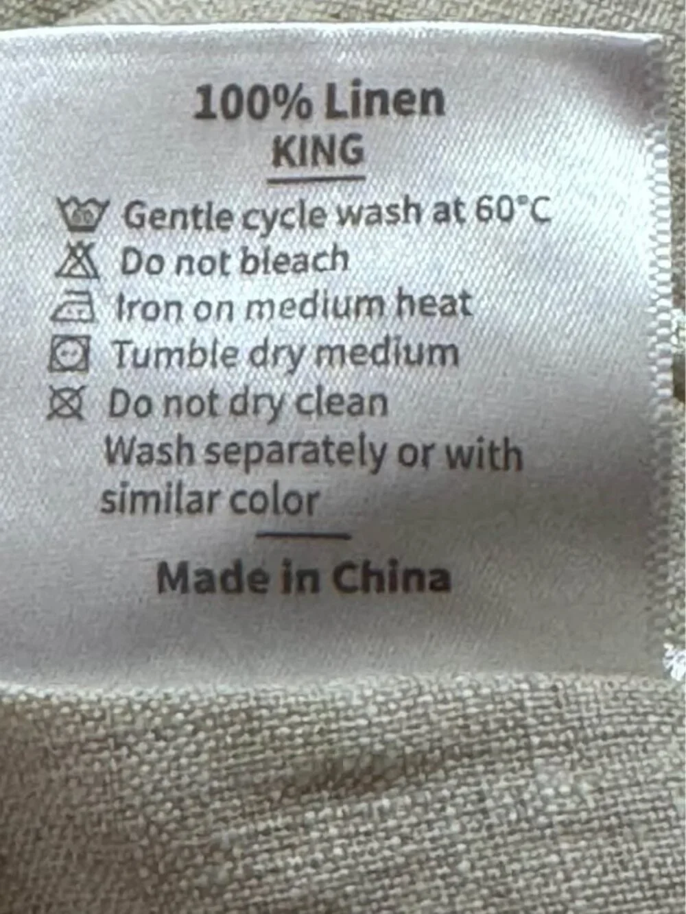 Simple & Opulence Natural Linen Flax King Size Sheet Set with Embroidered Detail